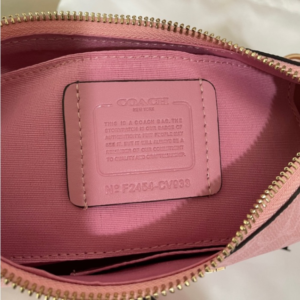 Coach Pink Signature Shoulder Bag with Gold Hardware CA933 - Picture 13 of 13